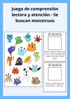 Vista previa - Juegos / Gamificación - Actividad de comprensión lectora - Se buscan monstruos - Portada