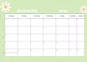 Voorbeeld - Maandplanner bloemen 2026-2027 - Pagina 1