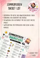 Vorschau - Arbeitsblätter - Sommerferien Bucket List - Deckblatt