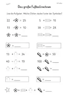 Vorschau - Arbeitsblätter - Mathe Rätsel Klasse 1 und 2 Thema Fußball - Seite 2