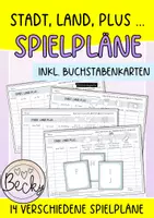 Vorschau - Arbeitsblätter - Stadt, Land, plus ... (14 Spielvorlagen plus Buchstabenkarten) - Deckblatt