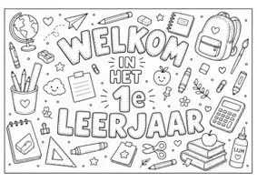 Voorbeeld - Kleurplaten - welkom in de klas - Voorblad