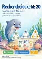 Vorschau - Arbeitsblätter - Rechendreiecke bis 20 | Mathematik Klasse 1 | 7 Arbeitsblätter als PDF - Deckblatt