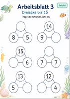 Vorschau - Arbeitsblätter - Rechendreiecke bis 20 | Mathematik Klasse 1 | 7 Arbeitsblätter als PDF - Seite 3