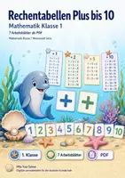 Vorschau - Arbeitsblätter - Rechentabellen Plus bis 10 | Mathematik Klasse 1 | 7 Arbeitsblätter als PDF - Deckblatt