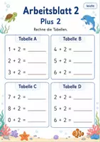 Vorschau - Arbeitsblätter - Rechentabellen Plus bis 10 | Mathematik Klasse 1 | 7 Arbeitsblätter als PDF - Seite 2