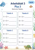 Vorschau - Arbeitsblätter - Rechentabellen Plus bis 10 | Mathematik Klasse 1 | 7 Arbeitsblätter als PDF - Seite 3