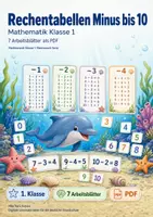 Vorschau - Arbeitsblätter - Rechentabellen Minus bis 10 | Mathematik Klasse 1 | 7 Arbeitsblätter als PDF - Deckblatt