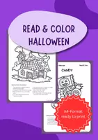 Vorschau - Arbeitsblätter - Read & Color Halloween – 4 Englisch Arbeitsblätter (Klasse 5/6) - Deckblatt