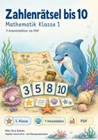 Vorschau - Arbeitsblätter - Zahlenrätsel bis 10 | Mathematik Klasse 1 | 7 Arbeitsblätter als PDF - Deckblatt