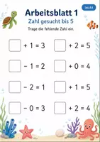 Vorschau - Arbeitsblätter - Zahlenrätsel bis 10 | Mathematik Klasse 1 | 7 Arbeitsblätter als PDF - Seite 1