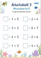 Vorschau - Arbeitsblätter - Zahlenrätsel bis 10 | Mathematik Klasse 1 | 7 Arbeitsblätter als PDF - Seite 3