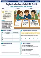 Vorschau - Arbeitsblätter - Englisch Schreiben Arbeitsheft Klasse 5 bis 6 Sätze Texte und E-Mails sicher verfassen - Deckblatt