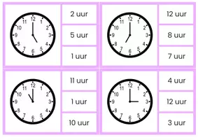 Voorbeeld - doe-doosjes klokkijken hele uren knijpkaarten - Pagina 2