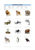 Vorschau - Arbeitsblätter - Dangerous Animals Matching Exercise (More 3 Unit 4) - Seite 2