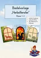 Vorschau - Mal- und Bastelvorlagen - Fensterbild Herbst | Bastelvorlage Klasse 1–3 - Deckblatt