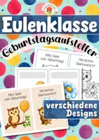 Vorschau - Mal- und Bastelvorlagen - Eulenklasse - Geburtstagsaufsteller (Klassentier) - Deckblatt