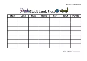 Vorschau - Spiele - Vorlagen für Stadt, Land, Fluss - Deckblatt