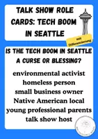 Vorschau - Arbeitsblätter - Tech Boom in Seattle - Curse or Blessing? Role Cards Talk Show - Deckblatt
