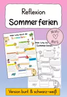 Vorschau - Arbeitsblätter - Sommerferien Reflexion – Arbeitsblatt für die Grundschule | Kreativer Ferienrückblick - Deckblatt
