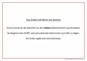 Vorschau - Arbeitsblätter - Kleines und Großes EINMALEINS Domino - Seite 1