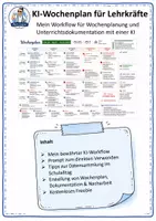 Vorschau - Anderer Materialtyp - KI Wochenplan für Lehrkräfte: Mein Workflow & Prompts - Deckblatt