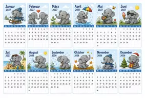 Vorschau - Präsentationen/Tafelbilder - Kalender - Elefantenklasse - Elefant - Seite 1