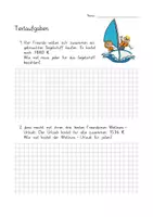 Vorschau - Arbeitsblätter - 5 x Textaufgaben schrifltliche Division mit Lösungsblatt (Verschiedene Schwierigkeitsstufen) - Seite 1
