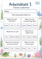 Vorschau - Arbeitsblätter - Wiederholung Geometrie Klasse 2 | Mathematik Klasse 2 | 7 Arbeitsblätter als PDF - Seite 1