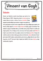 Vista previa - Hojas de trabajo - Vincent van Gogh – Ficha: texto con huecos, comprensión auditiva y sopa de letras - página 2