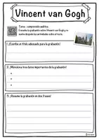 Vista previa - Hojas de trabajo - Vincent van Gogh – Ficha: texto con huecos, comprensión auditiva y sopa de letras - página 3