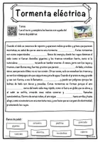 Vista previa - Hojas de trabajo - Tormenta eléctrica – Ficha: texto con huecos, comprensión auditiva y sopa de letras - página 1