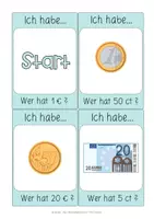Vorschau - Spiele - Ich habe...Wer hat...? | € - Geldscheine & Münzen | 1. Kl. - Seite 1