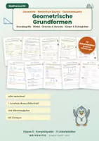 Vorschau - Unterrichtsreihen - Geometrie Klasse 5 – Komplettpaket Grundformen (13 AB) - Deckblatt