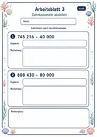 Vorschau - Arbeitsblätter - Halbschriftlich subtrahieren große Zahlen | Mathematik Klasse 4 | 6 Arbeitsblätter als PDF - Seite 3