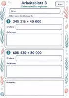 Vorschau - Arbeitsblätter - Halbschriftlich addieren große Zahlen | Mathematik Klasse 4 | 6 Arbeitsblätter als PDF - Seite 3
