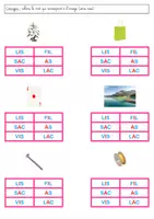 Aperçu - Feuilles d'exercices - Lecture / Phonologie (MS/GS/CP) : lis et colorie (série rose Montessori / couleur) - Page de couverture