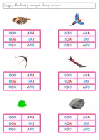 Aperçu - Feuilles d'exercices - Lecture / Phonologie (MS/GS/CP) : lis et colorie (série rose Montessori / couleur) - Page 2