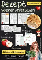 Vorschau - Unterrichtsreihen - Rezept: Veganer Apfelkuchen vom Blech | Hauswirtschaft & Ernährung | Klasse 5–9 - Deckblatt