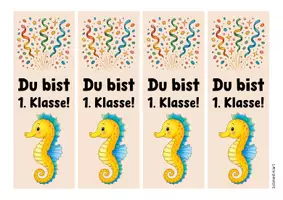 Vorschau - Mal- und Bastelvorlagen - Seepferdchenklasse - Lesezeichen (Klassentier) - Seite 2