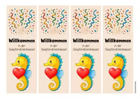 Vorschau - Mal- und Bastelvorlagen - Seepferdchenklasse - Lesezeichen (Klassentier) - Seite 3