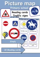 Vorschau - Mal- und Bastelvorlagen - Lesekarten/Bildkarten - Verkehrsschilder / Verkehrszeichen / Traffic signs (Easy) - Englisch - Deckblatt