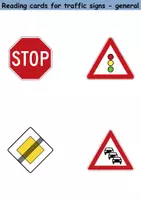 Vorschau - Mal- und Bastelvorlagen - Lesekarten/Bildkarten - Verkehrsschilder / Verkehrszeichen / Traffic signs (Medium) - Englisch - Seite 2