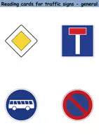 Vorschau - Mal- und Bastelvorlagen - Lesekarten/Bildkarten - Verkehrsschilder / Verkehrszeichen / Traffic signs (Medium) - Englisch - Seite 3