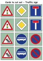 Vorschau - Spiele - Remember it! / Matching Pairs: Verkehrsschilder / Verkehrszeichen / Traffic signs (Image-Word) - Englisch - Seite 2
