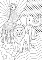 Vorschau - Mal- und Bastelvorlagen - Zootiere – POP Art Ausmalbilder | 15 kreative Malvorlagen | Tiere - Seite 2