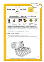 Vorschau - Unterrichtsreihen - Klaro DaZ & SU Rätsel Lies und Male der Pirat - Deckblatt