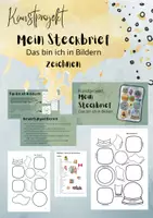 Vorschau - Mal- und Bastelvorlagen - Mein Steckbrief - Kunst - Zeichnen - Schuljahresanfang - Deckblatt