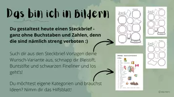 Vorschau - Mal- und Bastelvorlagen - Mein Steckbrief - Kunst - Zeichnen - Schuljahresanfang - Seite 2