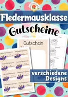 Vorschau - Mal- und Bastelvorlagen - Fledermausklasse - Gutscheine (Klassentier) - Deckblatt